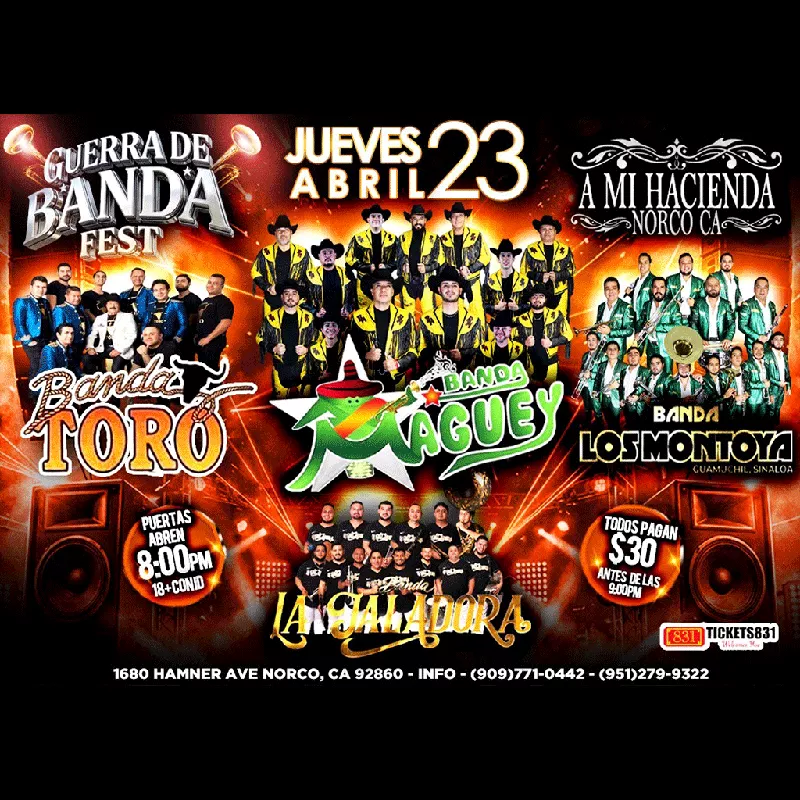 Get Information and buy tickets to BANDA MAGUEY | BANDA TORO BANDA LOS MONTOYA on tickets831