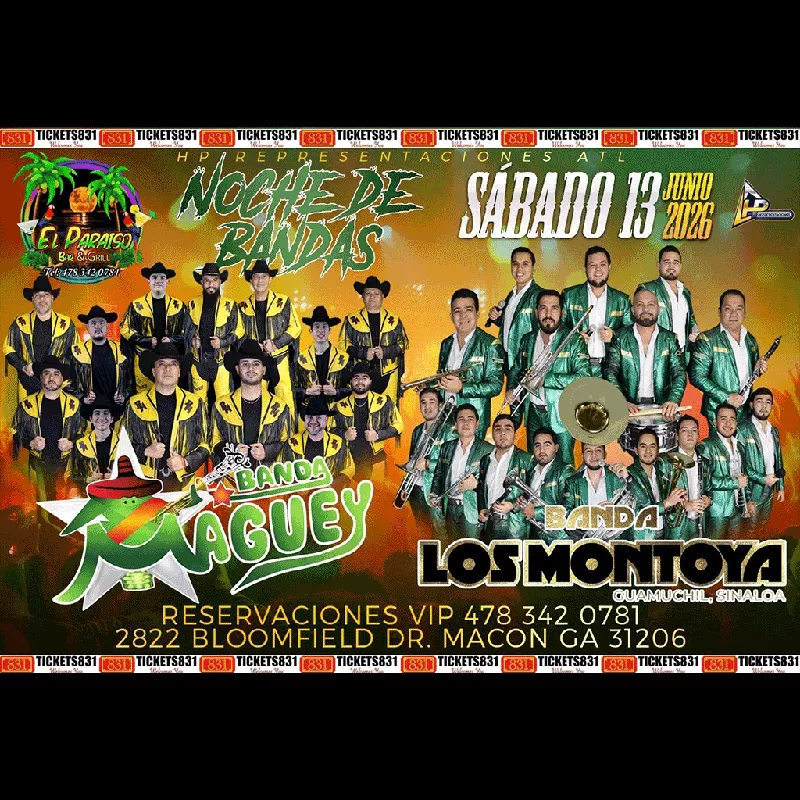 Get Information and buy tickets to Banda Maguey | Banda Los Montoya  on tickets831