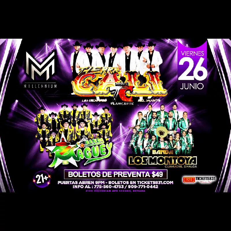 Get Information and buy tickets to Tierra Cali | Banda Maguey Banda Los Montoya on tickets831