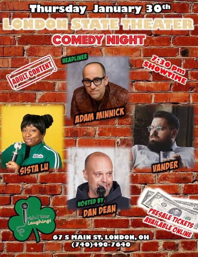 Get Information and buy tickets to London Comedy Night (w/Adam Minnick) w/ Sister Lu, Vander and host Dan Dean on London State Theater