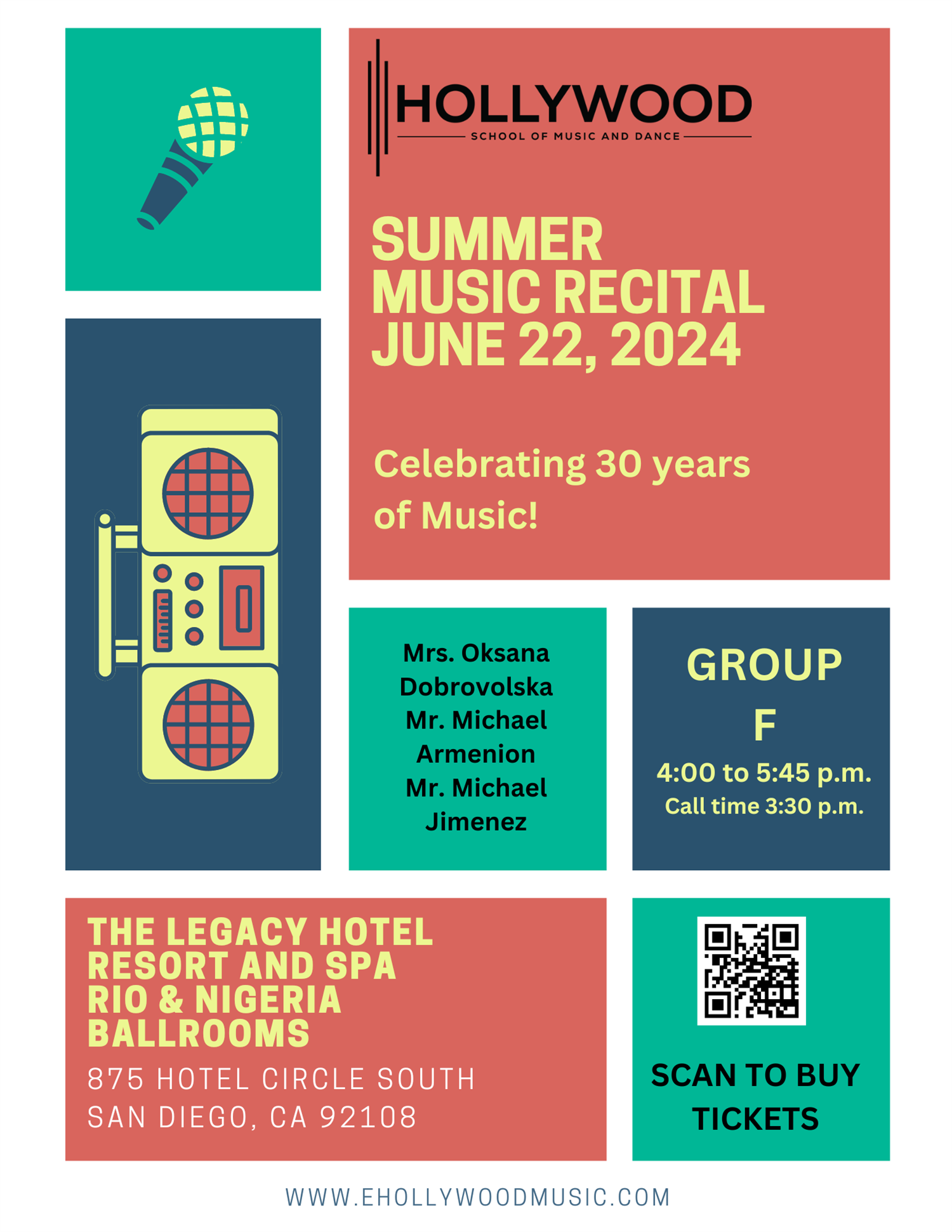 GROUP F 4:00 p.m. Summer Music Recital Ms. Oksana Dobrovolska, Mr. Michael Armenion, Mr. Michael Jimenez image