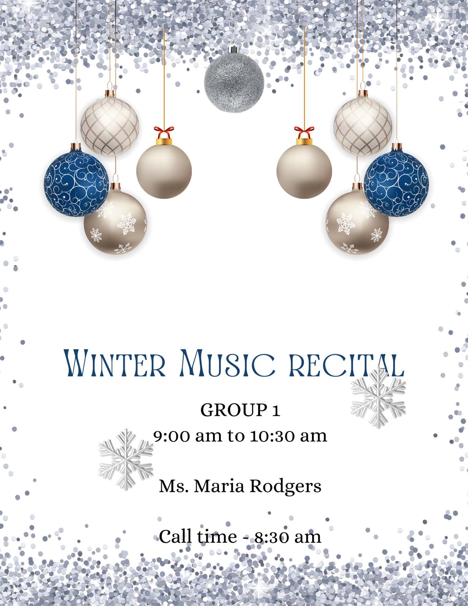 Dec 6 Winter Music Recital Group 2 10:30 am to 12:00 pm image