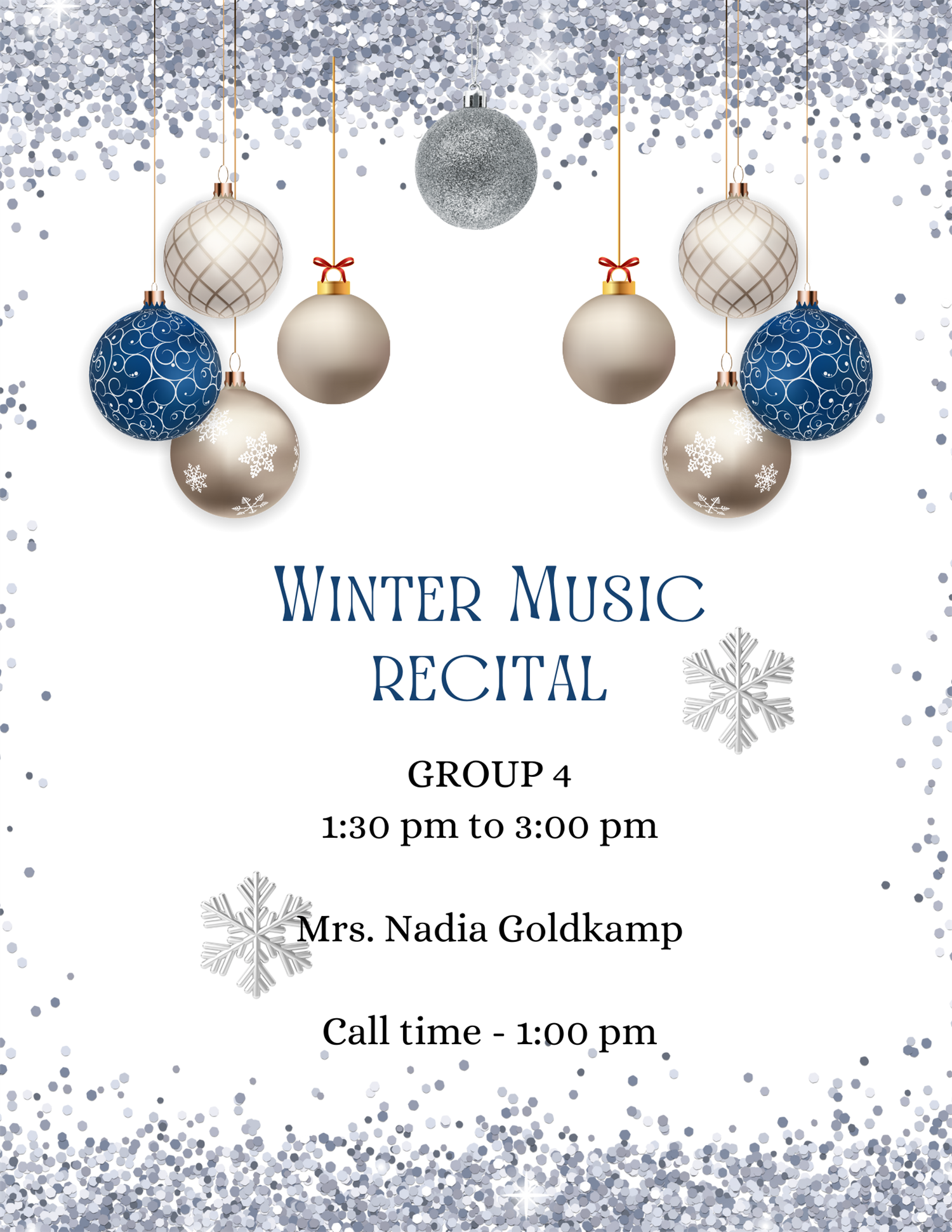 Group 4 1:30 to 3:00 pm Dec 6 Winter Music Recital image