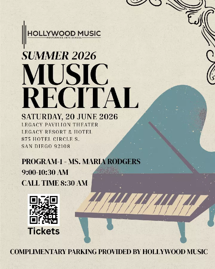 Get Information and buy tickets to Program 1 9:00-10:30 am Ms. Maria Rodgers on Hollywood Music