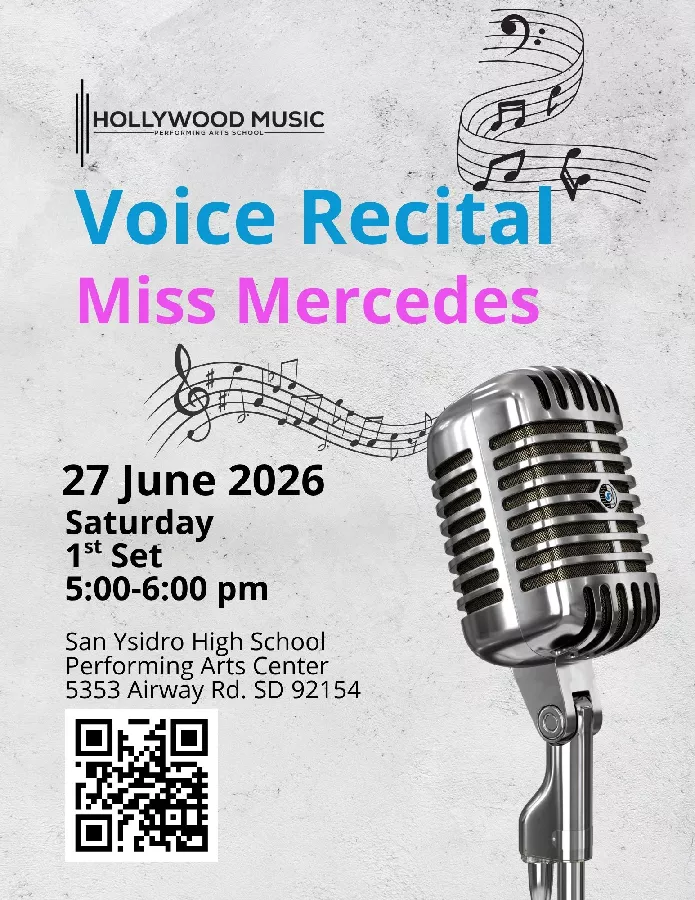 Voice Recital 5:00-6:00 pm