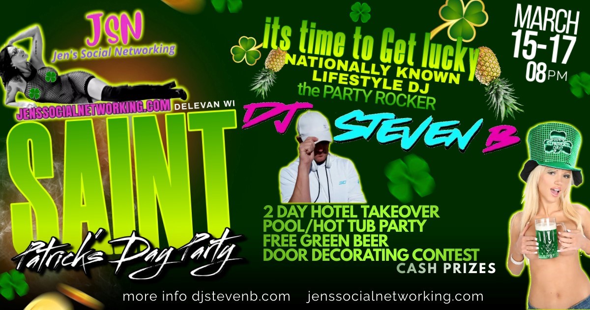 St. Patrick's 2-Night Hotel Takeover Pool Party & St. Patrick's Day Party on Mar 15, 20:00@Delavan Hotel - Buy tickets and Get information on Jen's Social Networking 