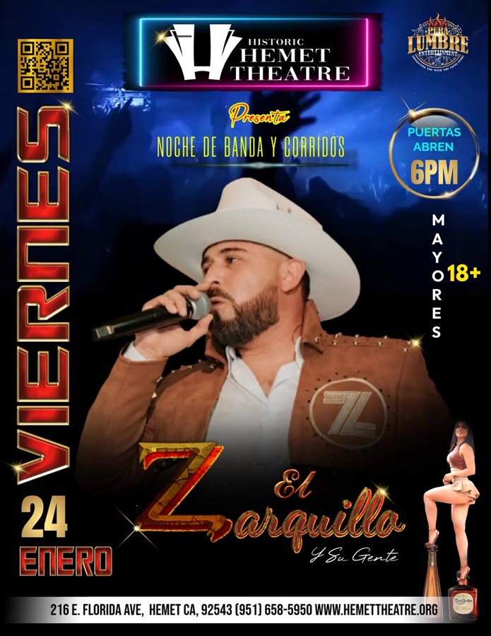 Get Information and buy tickets to El Zarquillo  on Historic Hemet Theatre