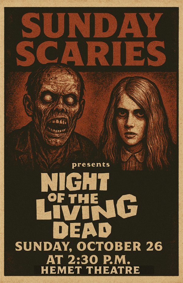 Get Information and buy tickets to Sunday Scaries -Vintage Reel Revival Night of the Living Dead (1968) on Hemet Theatre