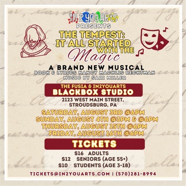Get Information and buy tickets to The Tempest It All Started with the Magic on In2YouArts, LLC