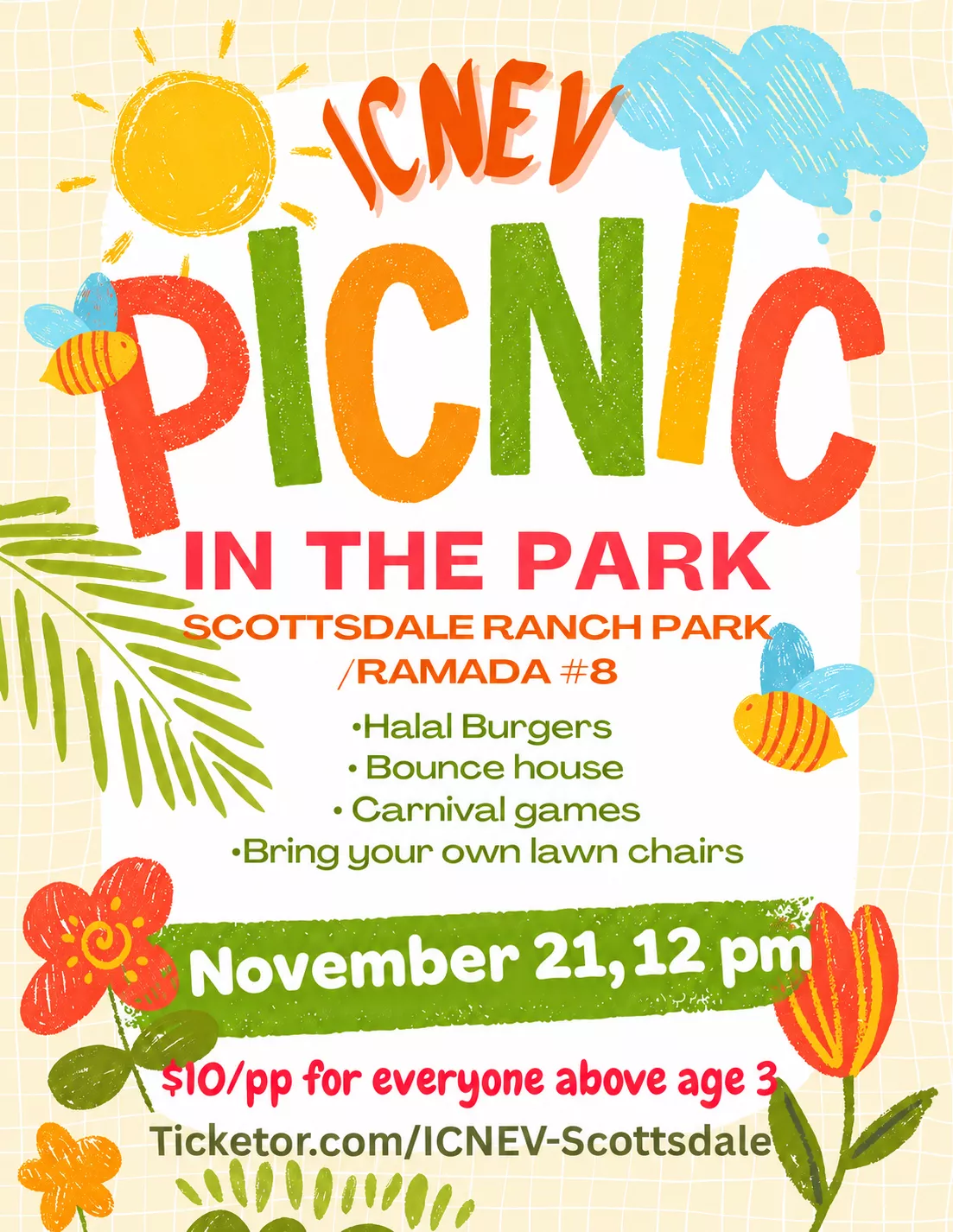 Get information & buy tickets toICNEV Picnic  on Nov 21, 12:00 @Scottsdale Ranch Park | ICNEV Scottsdale | icnev-scottsdale