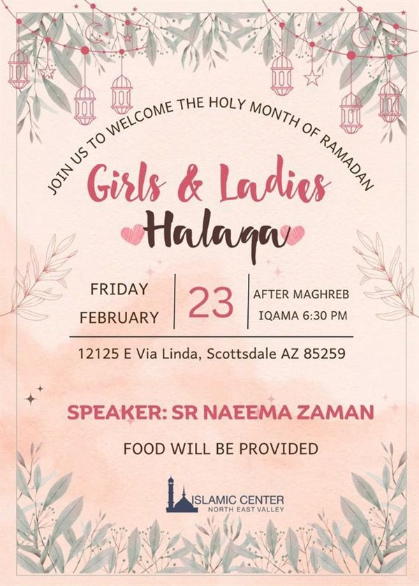 Youth Girls and Ladies Halaqa - Fri, Feb 23rd