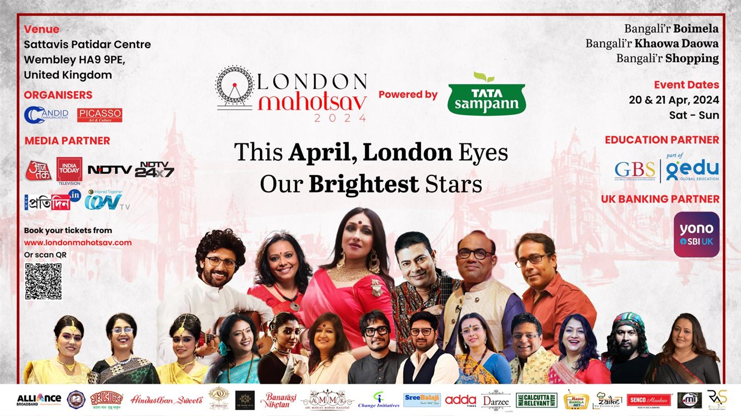 London Mahotsav Children of 5 or below enter FREE, no seats shall be allocated to children. on Apr 20, 11:00@Sattavis Patidar Centre - Buy tickets and Get information on London Mahotsav 