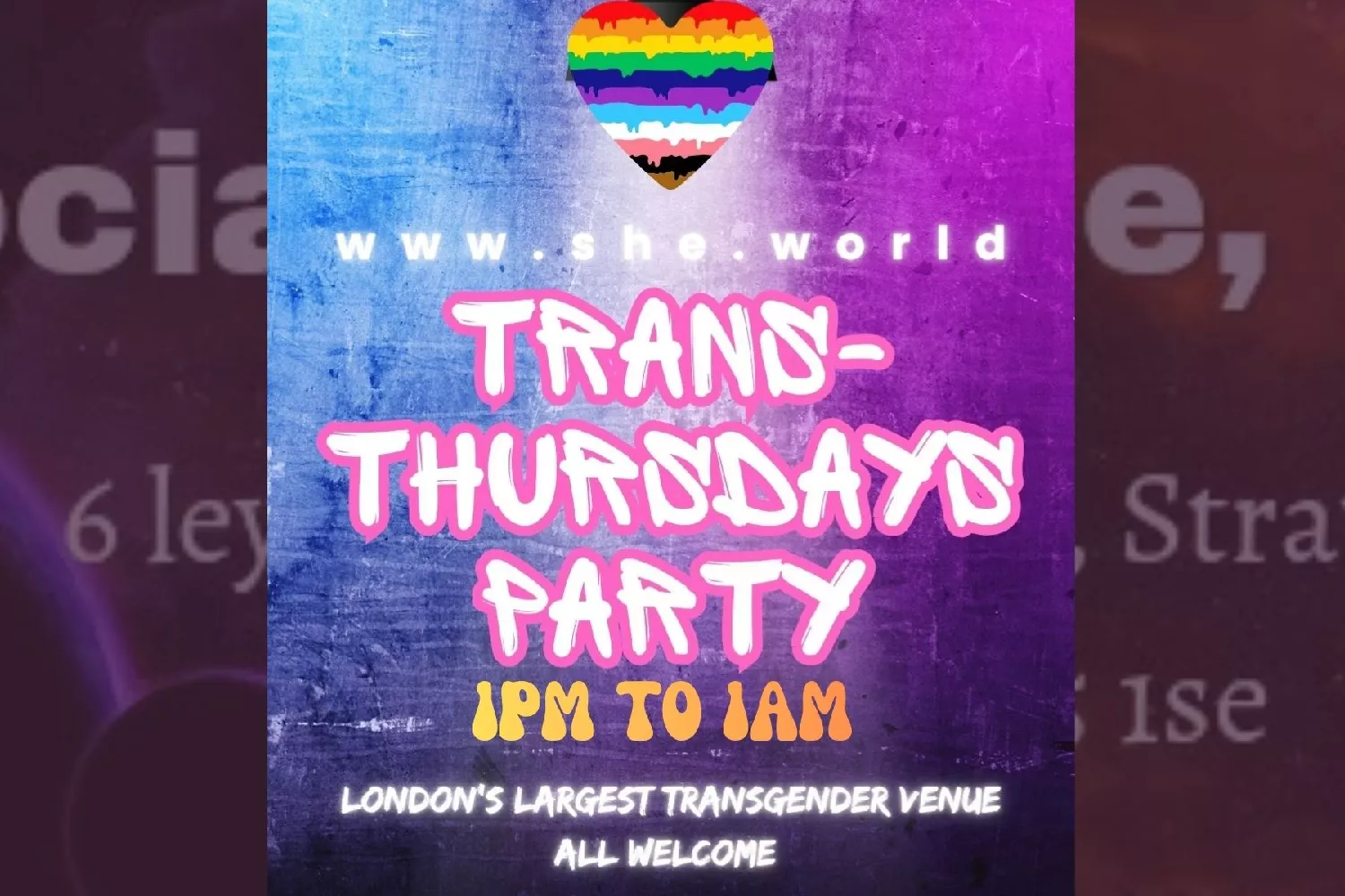 Get information & buy tickets toShe World Thursday TRANS_Thursdays on dic. 26, 00:00 @She World Club | She World