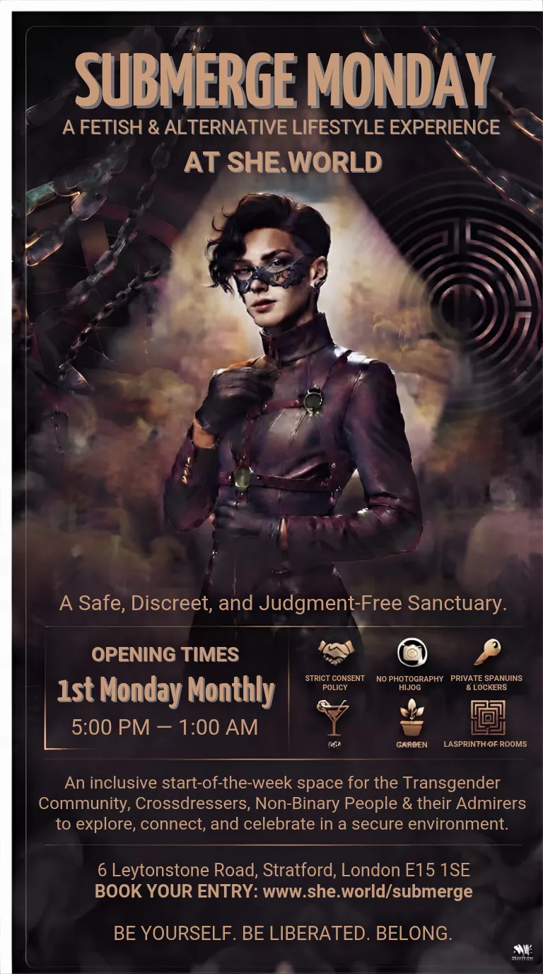 Get information & buy tickets toSubmerge Monday 1st Monday Monthly on Dec 06, 20:00 @She World | She World