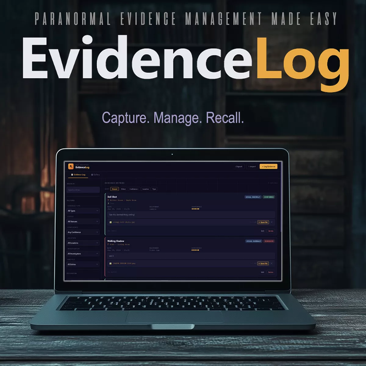 EvidenceLog - Evidence Management