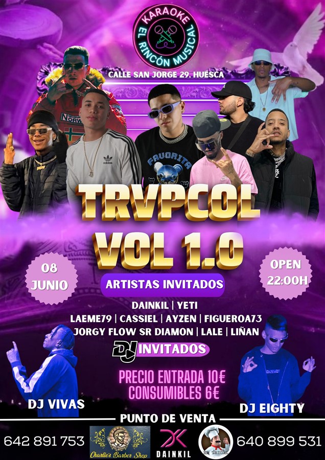 Obtener información y comprar entradas para TRVPCOL VOL 1.0  en karaoke_elrinconmusical.