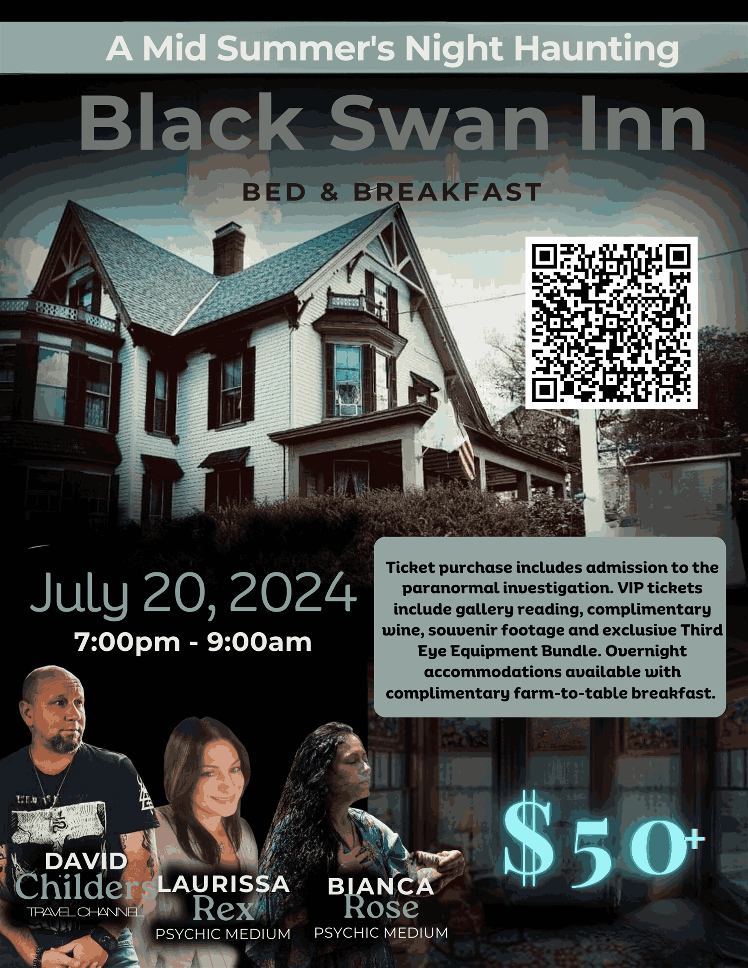 Haunted Legends of New England: A Mid Summer's Night Haunting Black Swann Inn image