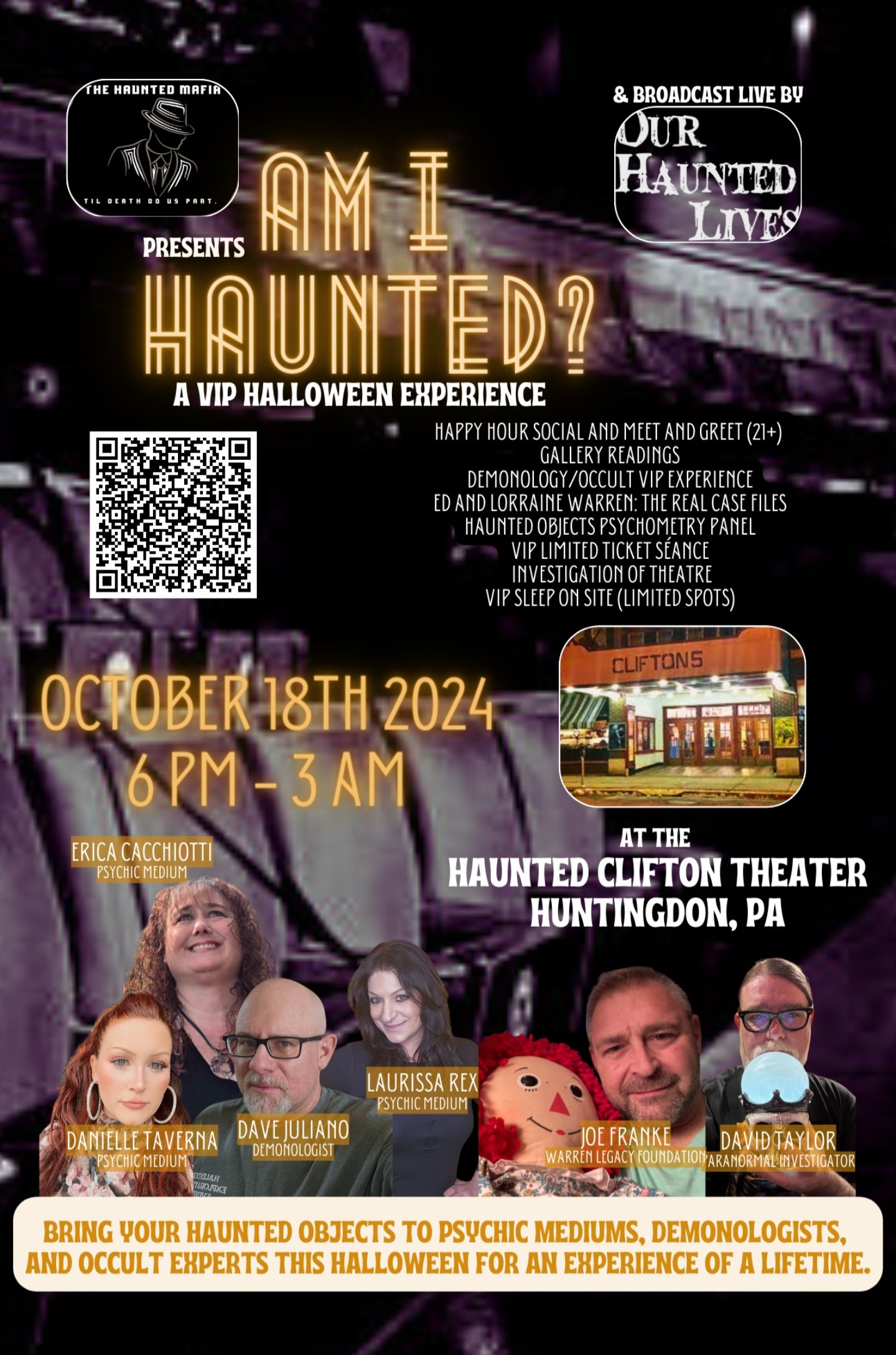 Am I Haunted? A VIP Halloween Experience at The Haunted Clifton Theater  on Oct 18, 18:00@The Haunted Clifton Theater - Buy tickets and Get information on Third Eye Event Productions, L 