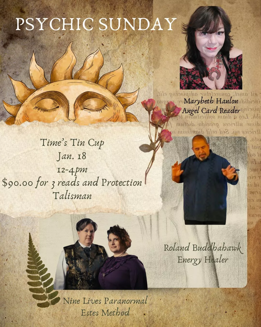 Get information & buy tickets toPsychic Sunday  on Jan 18, 15:00 @Time's Tin Cup Vintage | Nine Lives Paranormal