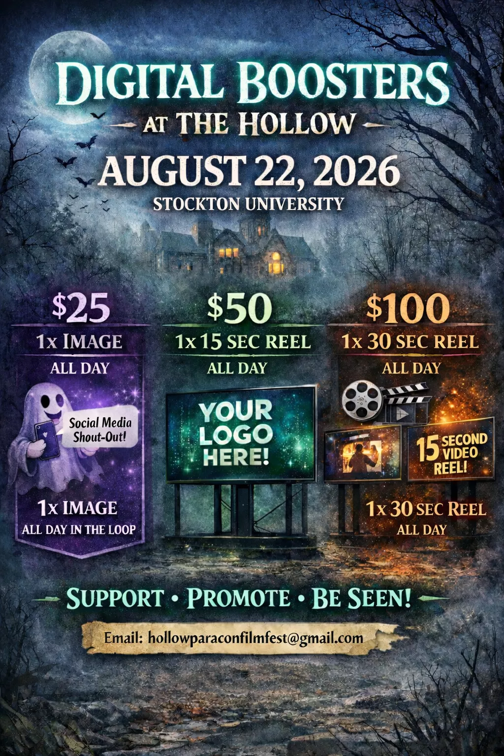 Get information & buy tickets toThe Hollow Digital Booster  on Aug 22, 11:00 @Stockton University | Nine Lives Paranormal