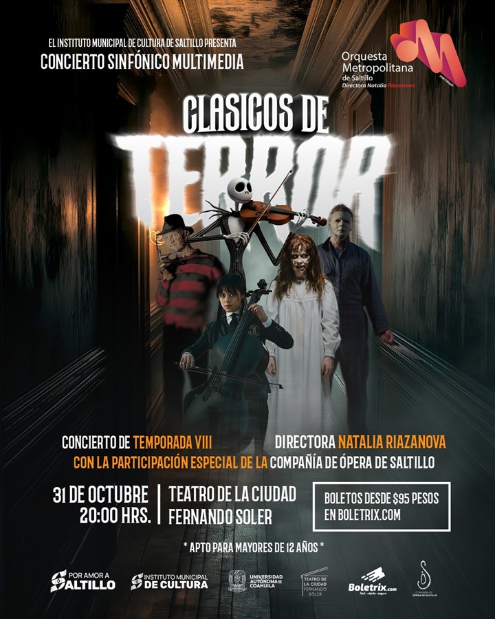 Obtener información y comprar entradas para Concierto Sinfónico-Multimedia “Clásicos de Terror” APTO PARA MAYORES DE 12 AÑOS en BOLETRIX.