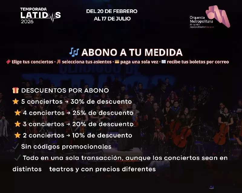 Obtener información y comprar entradas para ABONO TEMPORADA Primavera-Verano 2026 ARMA TU TEMPORADA y recibe grandes descuentos! en BOLETRIX.
