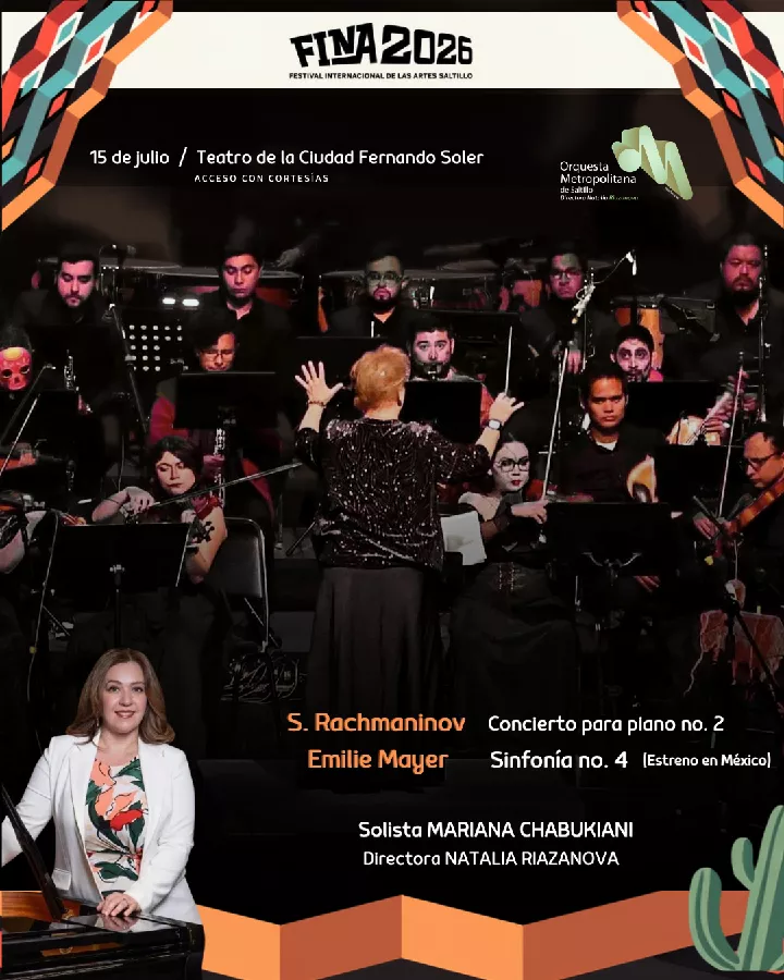 Obtener información y comprar entradas para Orquesta Metropolitana de Saltillo FESTIVAL INTERNACIONAL DE LAS ARTES SALTILLO 2026 en BOLETRIX.