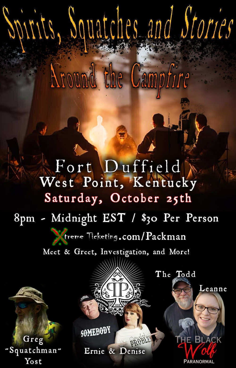 Get information & buy tickets toSpirits, Squatches and Stories Around the Campfire  on Oct 25, 20:00 @Fort Duffield | Hauntings of Fort Duffield