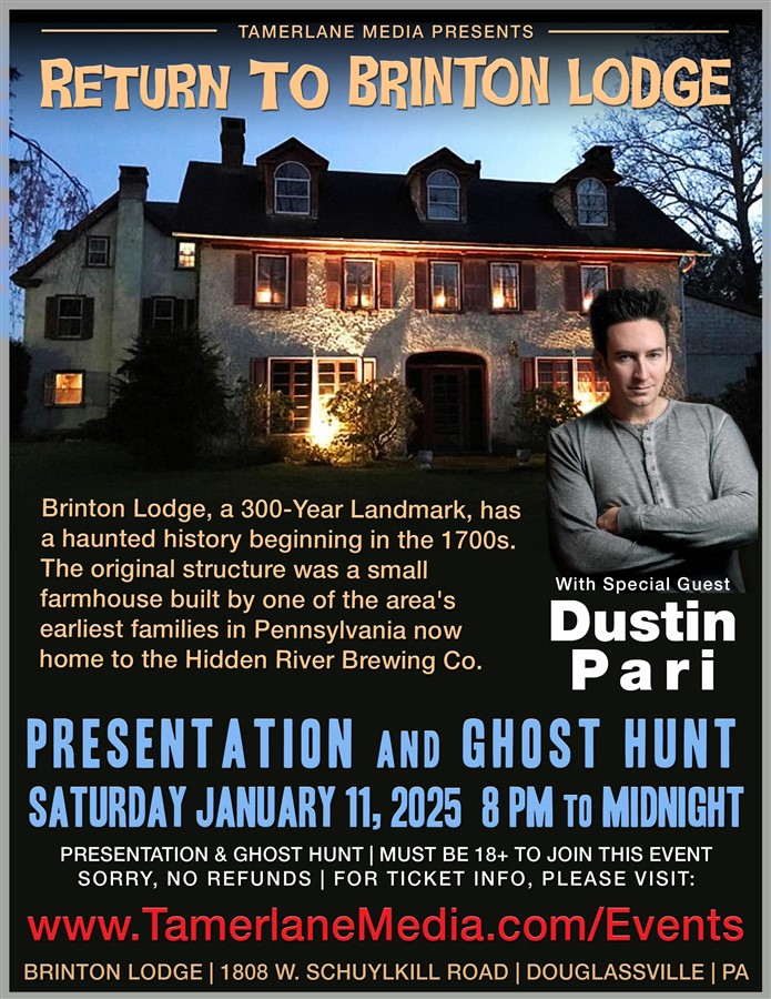 Get Information and buy tickets to Brinton Lodge Ghost Hunt w/Dustin Pari  on Xtreme Ticketing