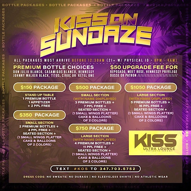 Get Information and buy tickets to VIBES SUNDAZE AT KISS LOUNGE  on Promotions