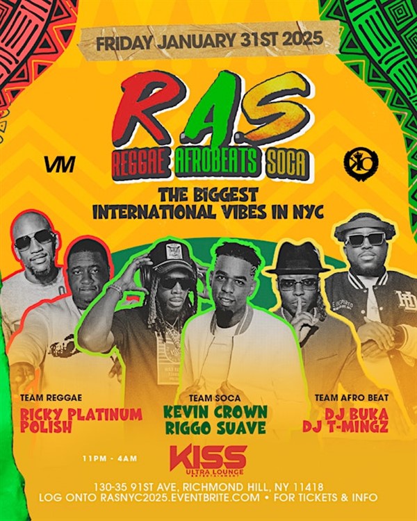 Get Information and buy tickets to R.A.S REGGAE . AFROBEAT . SOCA. THE BIGGEST INT