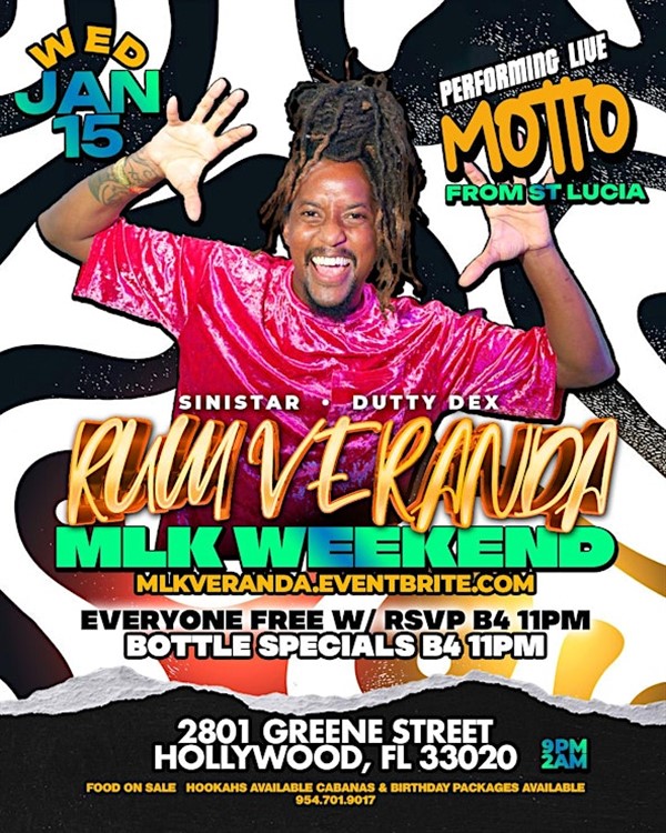 Get Information and buy tickets to Rum Veranda Motto Performing Live on Promotions