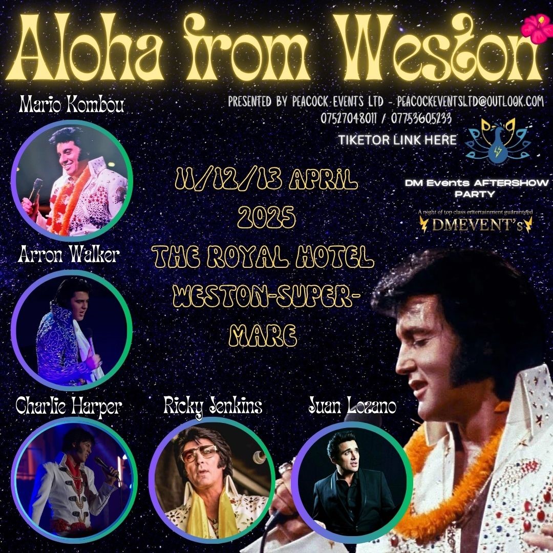 Aloha from Weston  on Apr 11, 19:00@The Royal Hotel - Pick a seat, Buy tickets and Get information on Peacock Events 