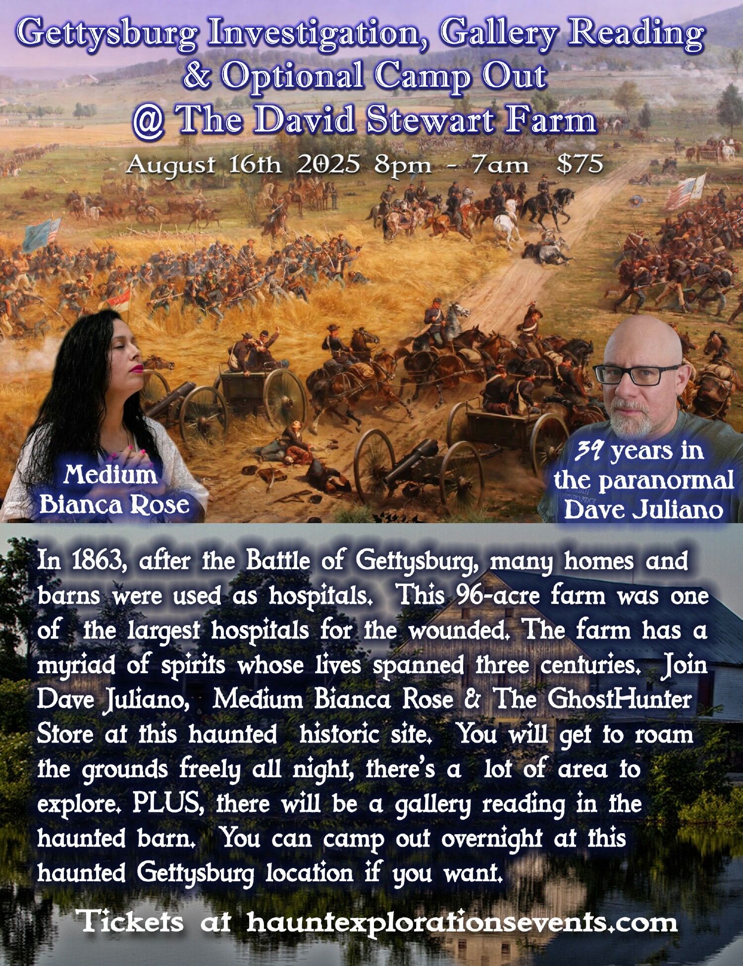 Gettysburg Investigation, Gallery Reading and Optional Camp Out image
