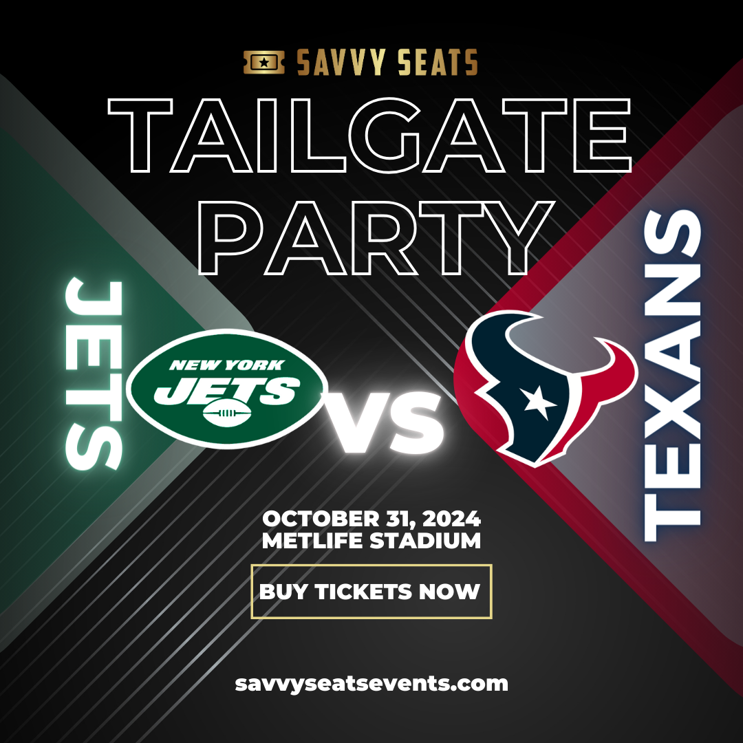 Jets vs Texans Bus and Tailgate Party New York Jets Tailgate Party on أكتوبر 31, 17:15@B Parking Lot American Dream - شراء التذاكر والحصول على معلومات عنSavvy Seats savvyseatsevents.com