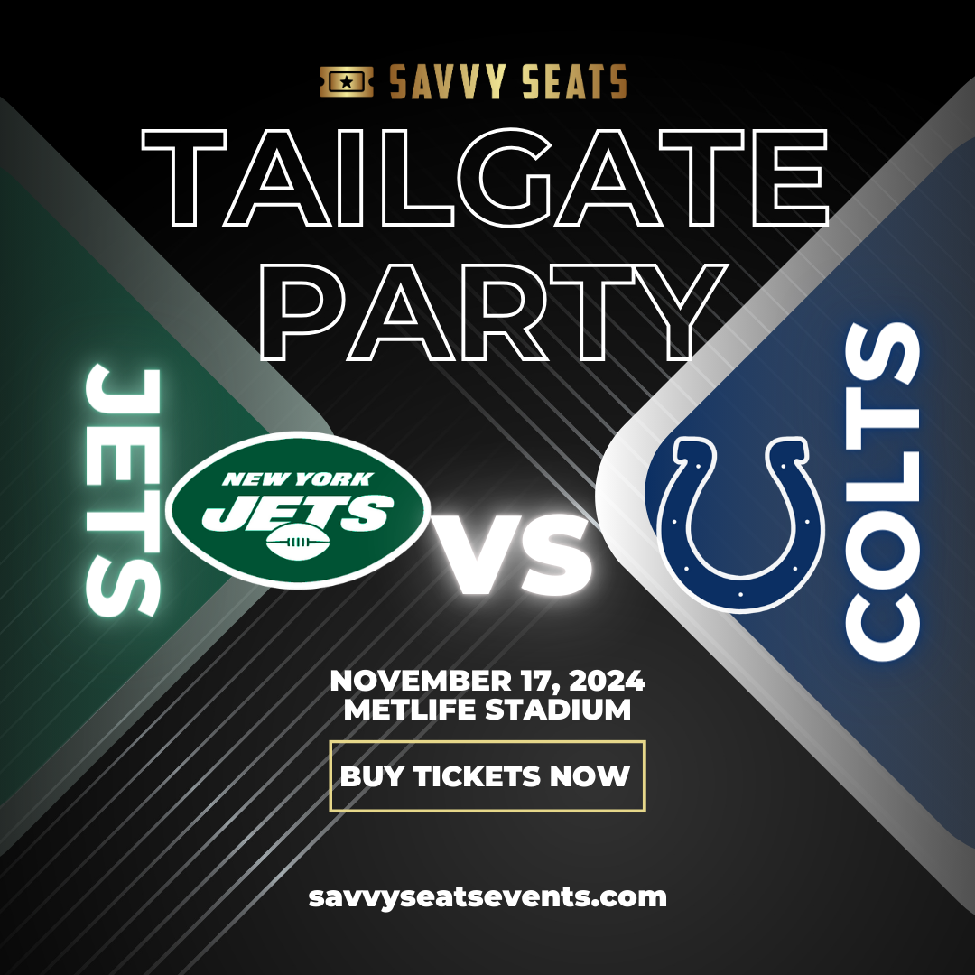 Jets vs Colts Bus and Tailgate Party New York Jets Tailgate Party on nov. 17, 17:20@B Parking Lot American Dream - Achetez des billets et obtenez des informations surSavvy Seats savvyseatsevents.com