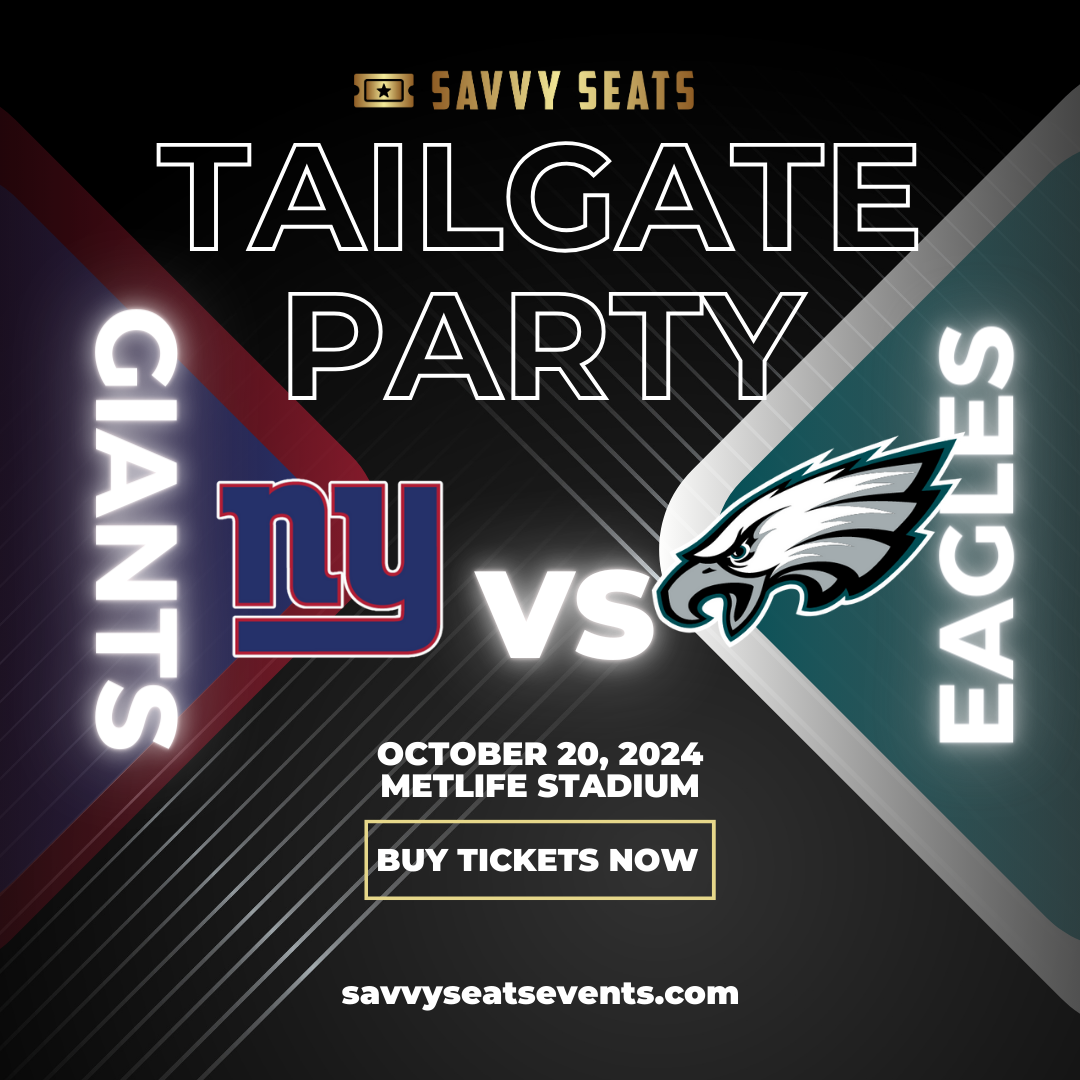 Giants vs Eagles Bus and Tailgate Party New York Giants Tailgate Party on oct. 20, 10:00@B Parking Lot American Dream - Achetez des billets et obtenez des informations surSavvy Seats savvyseatsevents.com