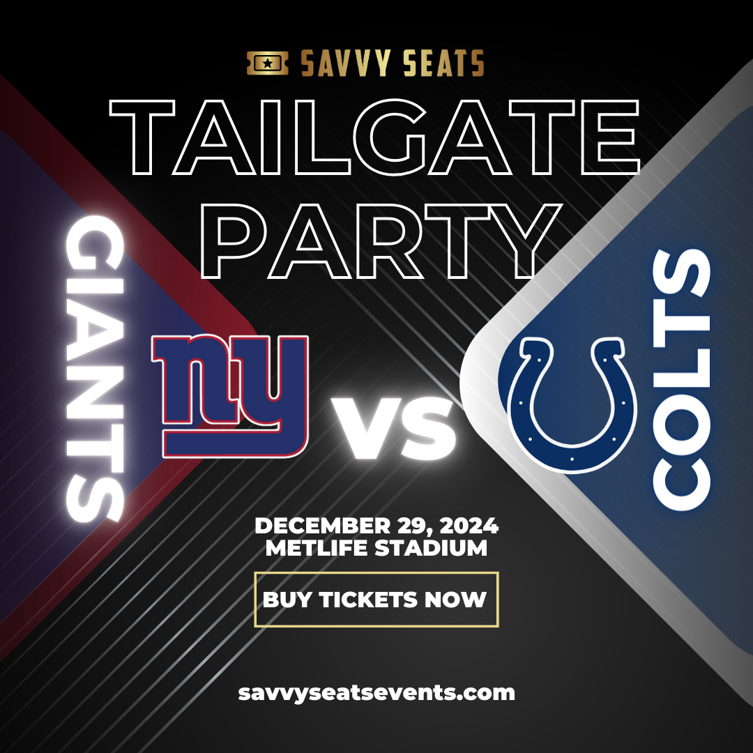 Get information & buy tickets to Giants vs Colts Bus and Tailgate Party New York Giants Tailgate Party on Dec 29, 10:00 @B Parking Lot American Dream