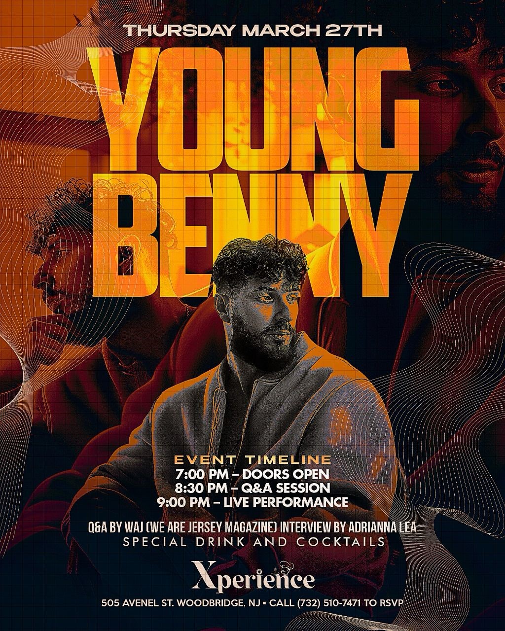Get information & buy tickets to Young Benny Listening Party Jersey Kick Off on Mar 27, 19:00 @Xperience Kitchen & Cocktails | Savvy Seats