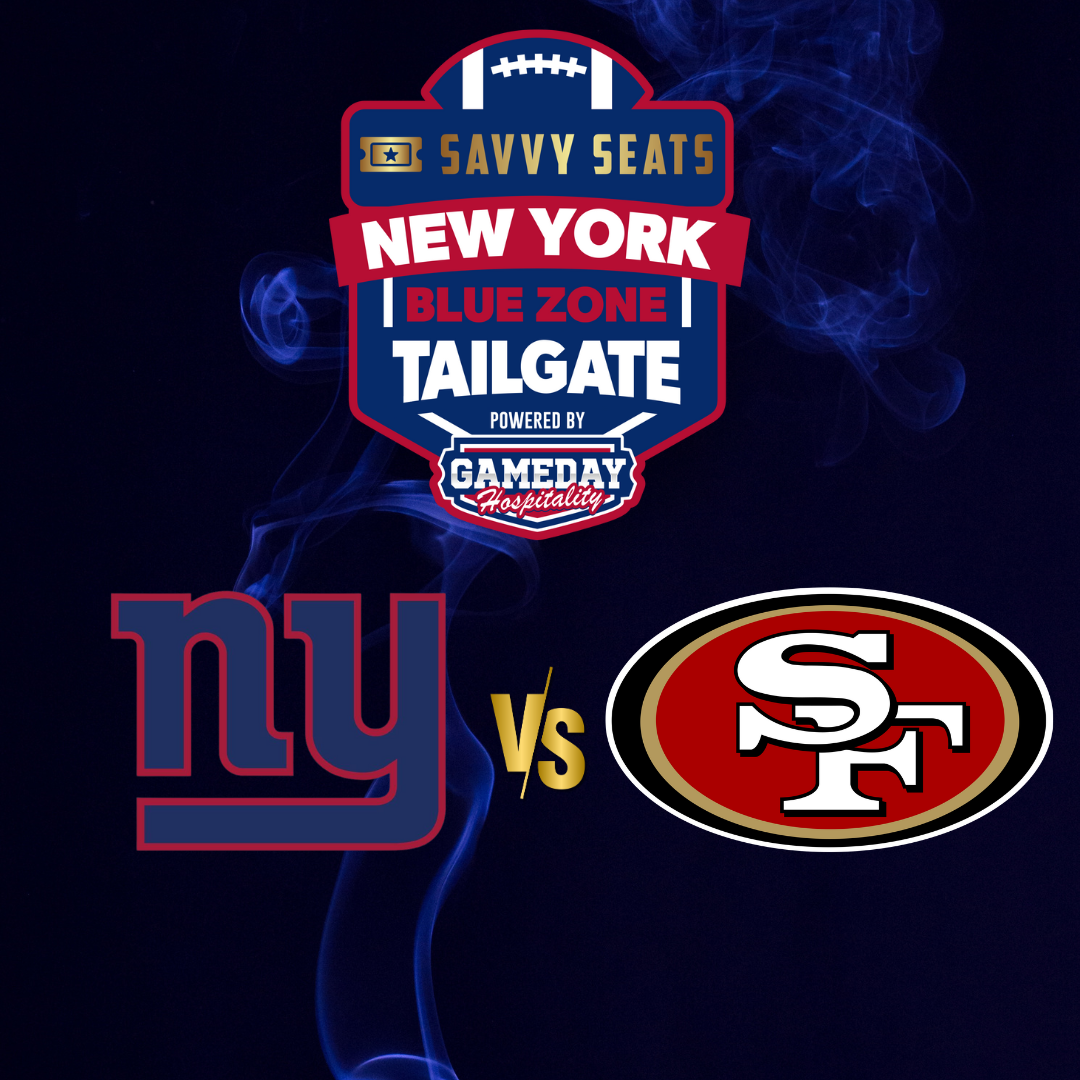 Get information & buy tickets to Giants vs 49ers Savvy Seats Tailgate Zone New York Giants Tailgate Party on Nov 02, 10:00 @B Parking Deck | Savvy Seats