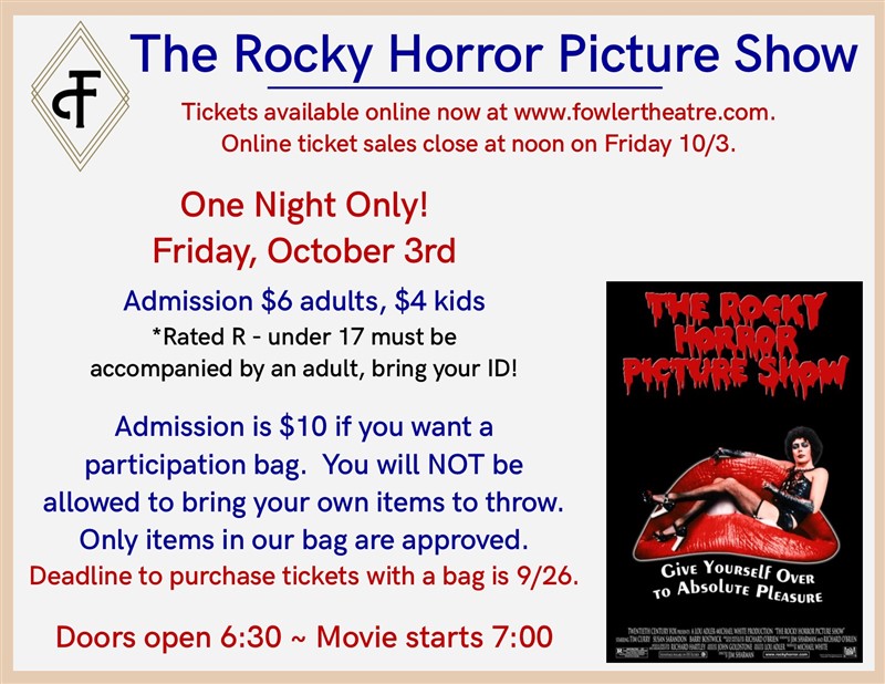 Rocky Horror Picture Show - Friday 10/3/25 Only