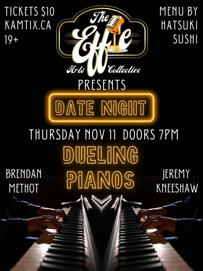 Get Information and buy tickets to Dueling Pianos featuring Brendan Methot & Jeremy Kneeshaw on www.KamTix.ca