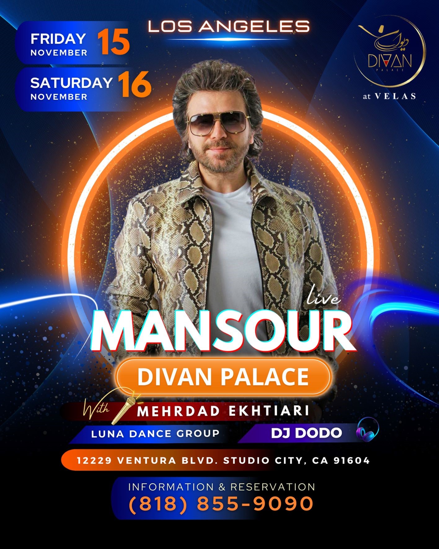 Get information & buy tickets to Mansour - Live in concert Saturday November 16, 2024 Dinner and Appetizers on Nov 16, 21:00 @Divan Palace | Divan Palace