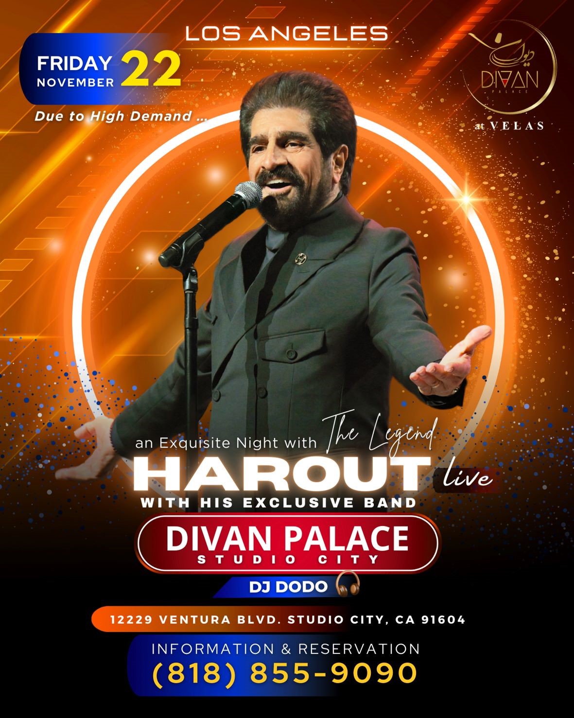 Get information & buy tickets to Harout at Divan Palace Live Music, Dinner & Dance on Nov 22, 20:30 @Divan Palace | Divan Palace