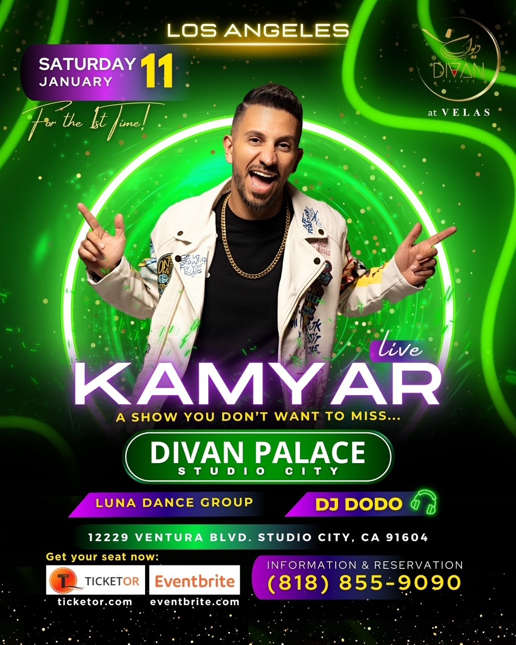 Get information & buy tickets to Kamyar Live at Divan Palace Dinner Dance with Mehrdad Ekhtraiy, Luna Dance Group and DJ DoDo on Jan 11, 21:00 @Divan Palace