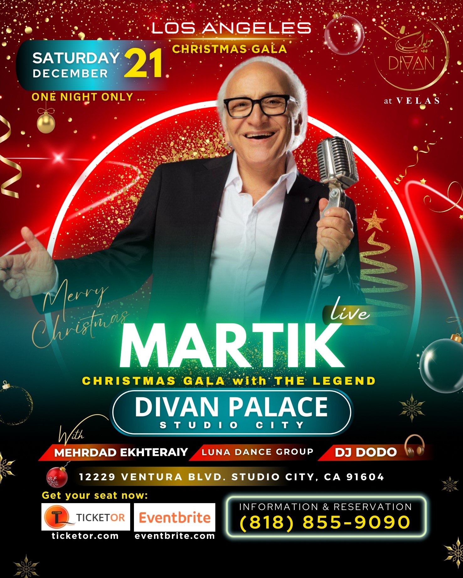 Get information & buy tickets to Martik Live at Divan Palace Dinner Dance with Mehrdad Ekhtraiy, Luna Dance Group and DJ DoDo on Dec 21, 21:00 @Divan Palace