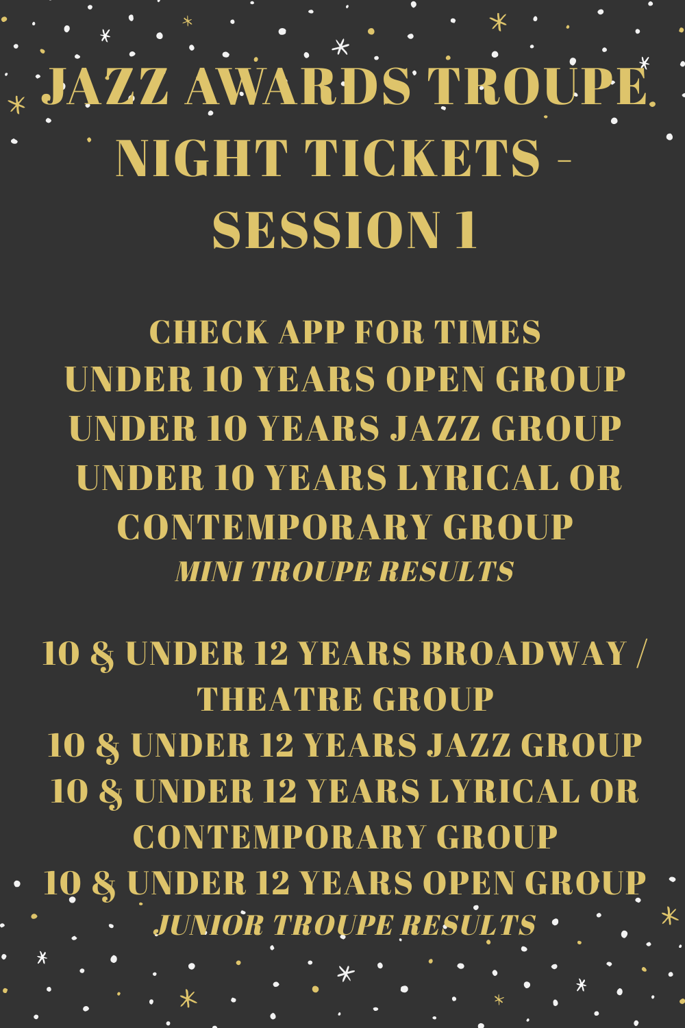 Jazz Awards Troupe Tickets Session 1 image