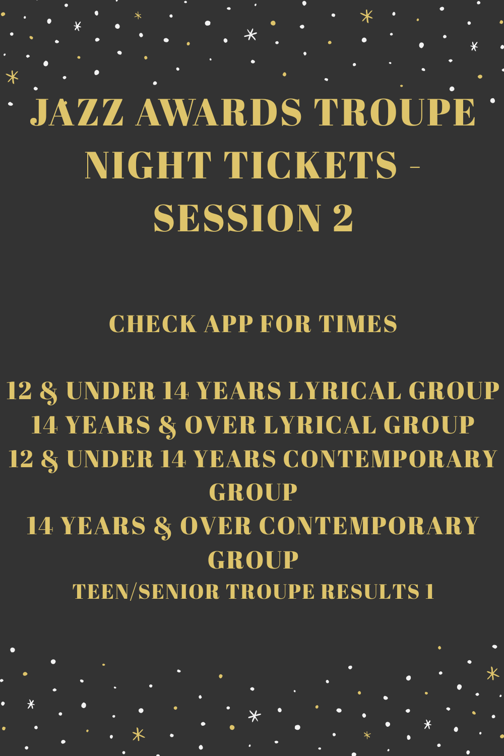 Jazz Awards Troupe Tickets Session 2 image