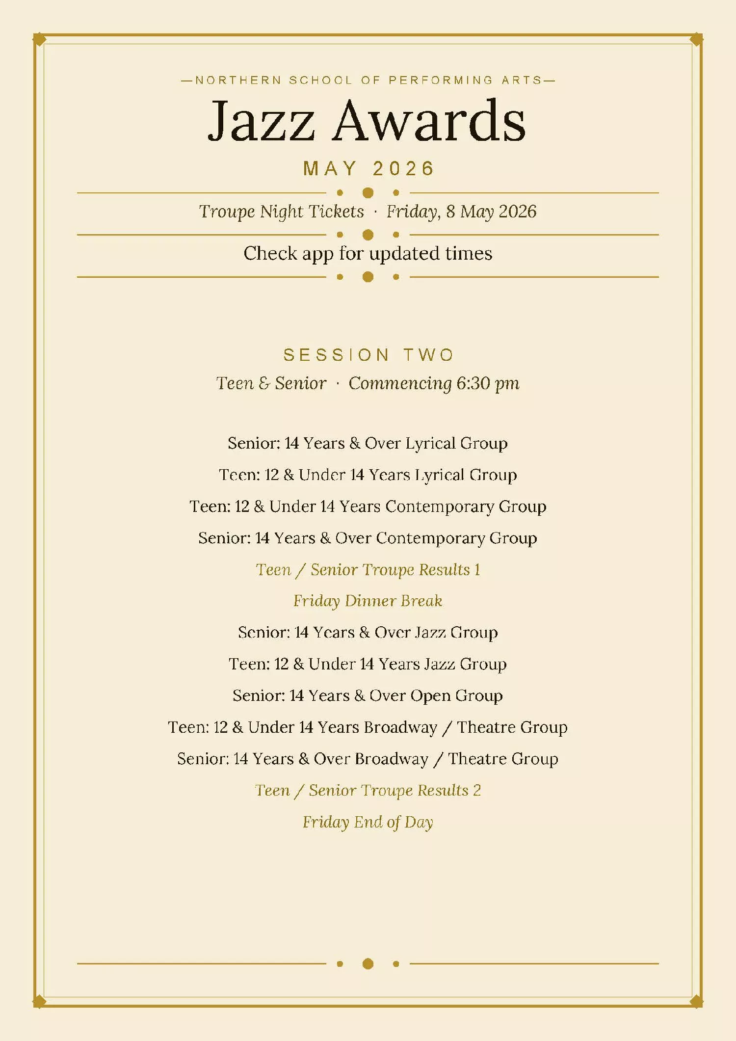 Jazz Awards Troupe Tickets Session 2 image