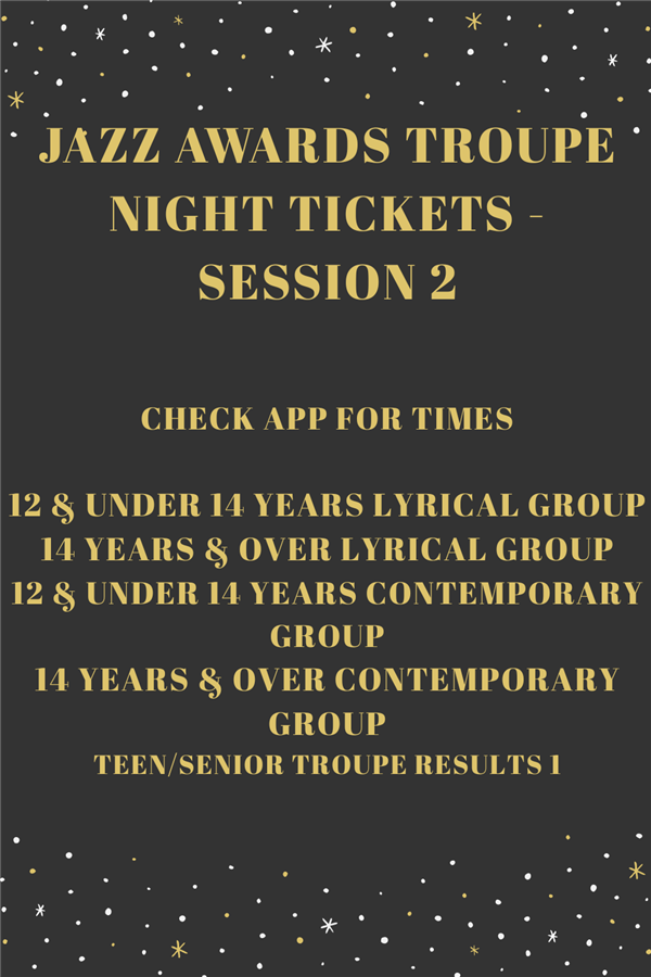 Jazz Awards Troupe Tickets Session 2